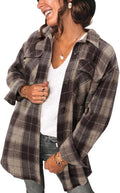 Women's Brushed Plaid Flannel Shacket Jacket - Soft Oversized Fit