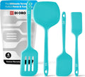 Silicone Turner Spatula Set - 4pc Teal Seamless Heat-Resistant