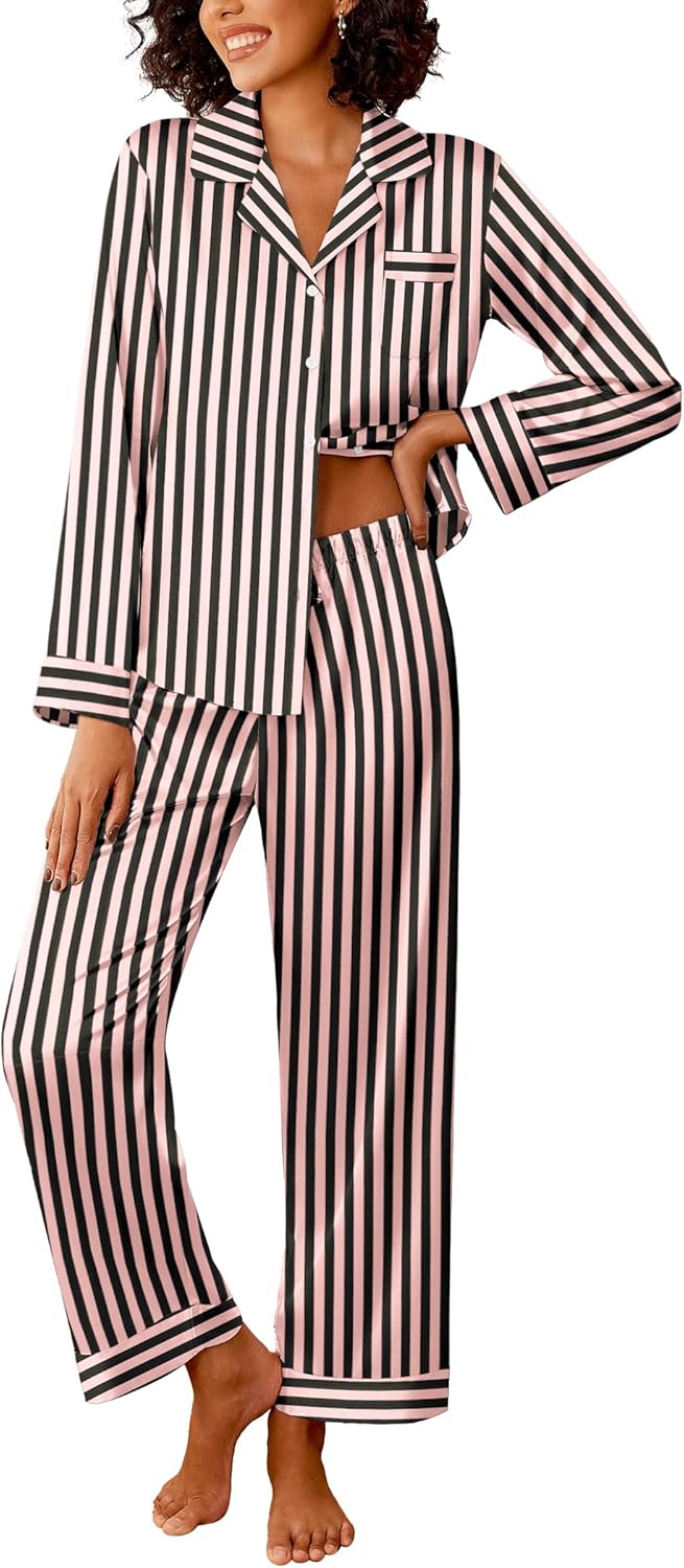 Ekouaer Womens Silk Satin Pajama Sets for Ultimate Comfort
