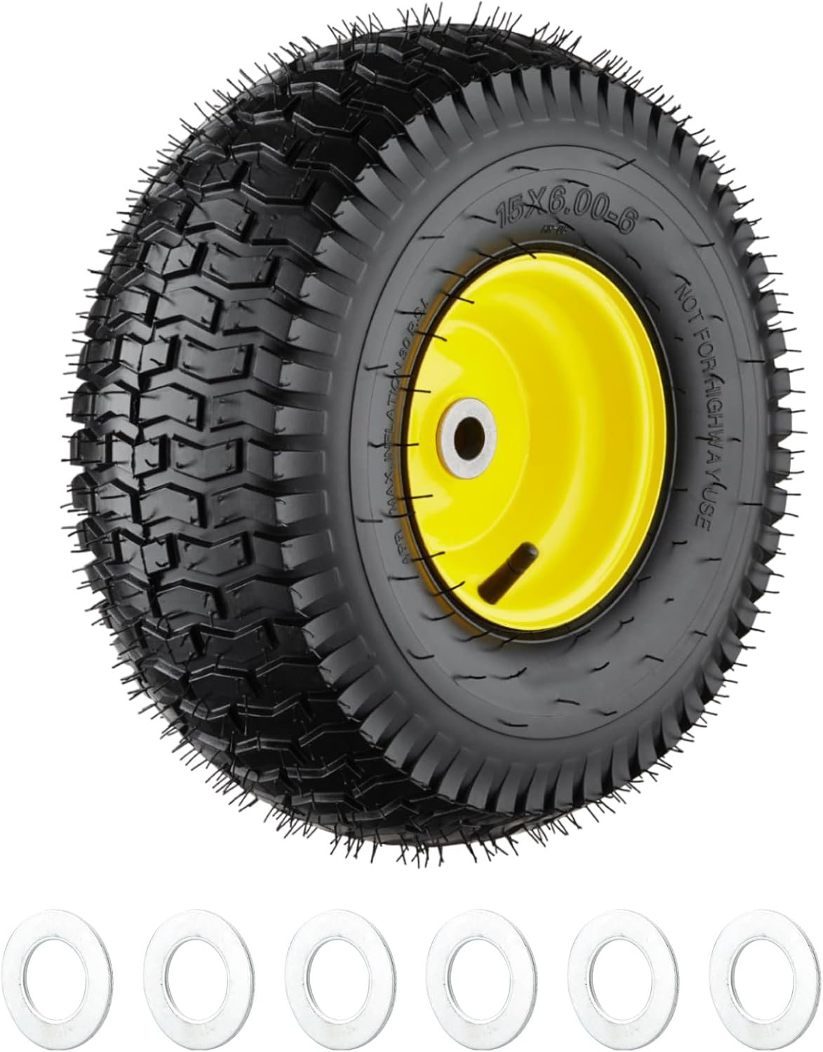15x6.00-6 Lawn Mower Tires for Riding Lawn Mowers - 1 Pack