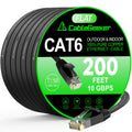 Cat 6 Ethernet Cable 200 ft Flat High Speed 10Gbps - Long Run Cable