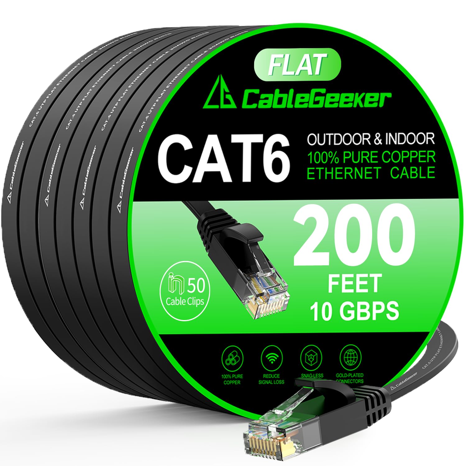 Cat 6 Ethernet Cable 200 ft for High Speed 10Gbps Connectivity