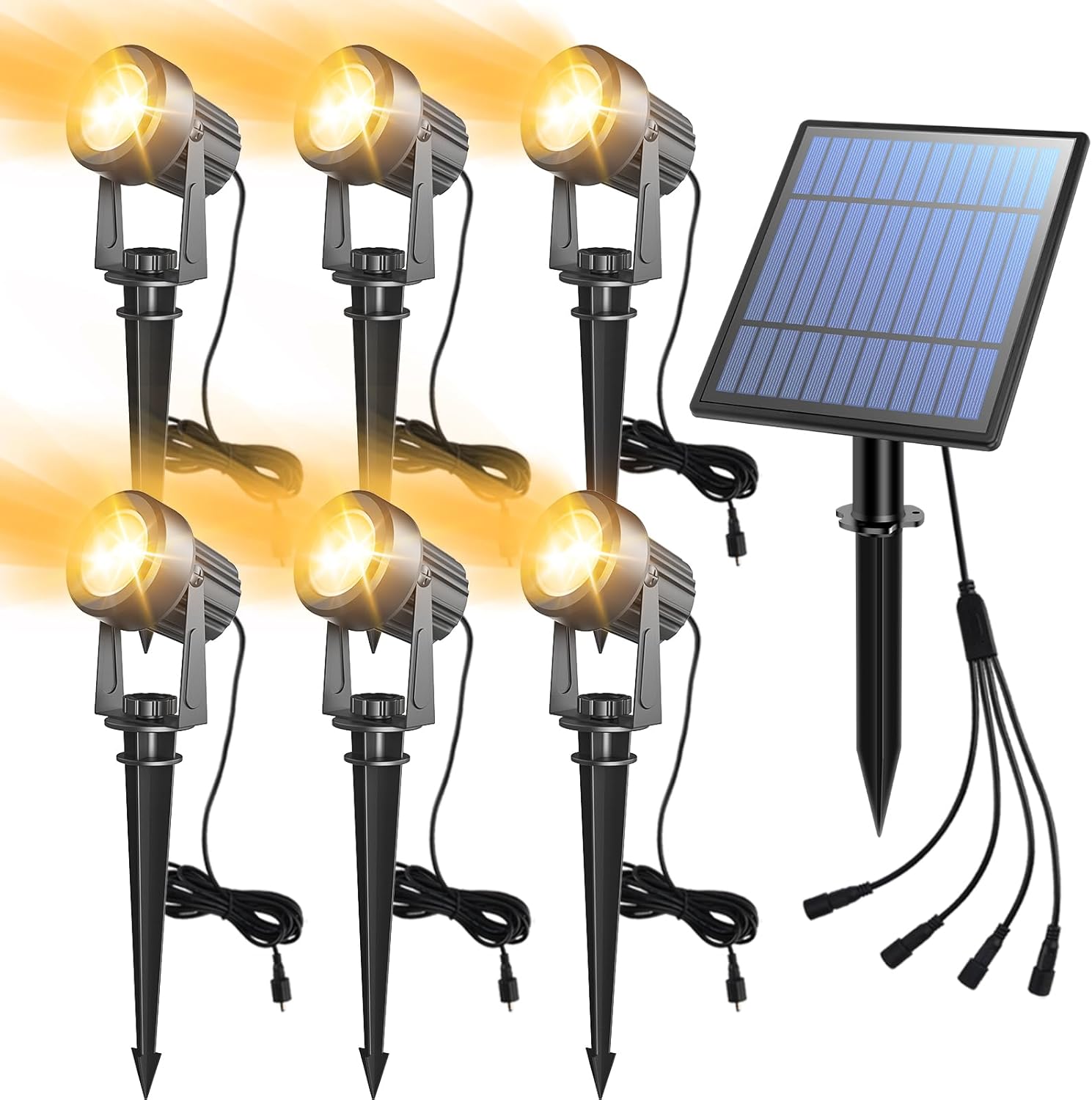 APONUO Solar Spot Lights Outdoor for Yard and Garden Lighting