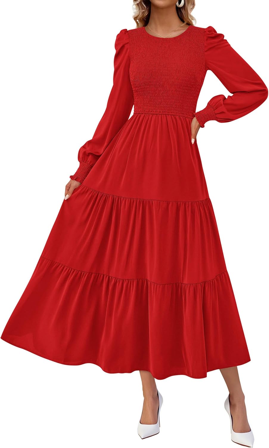 KIRUNDO Long Sleeve Maxi Dress for Fall Weddings and More