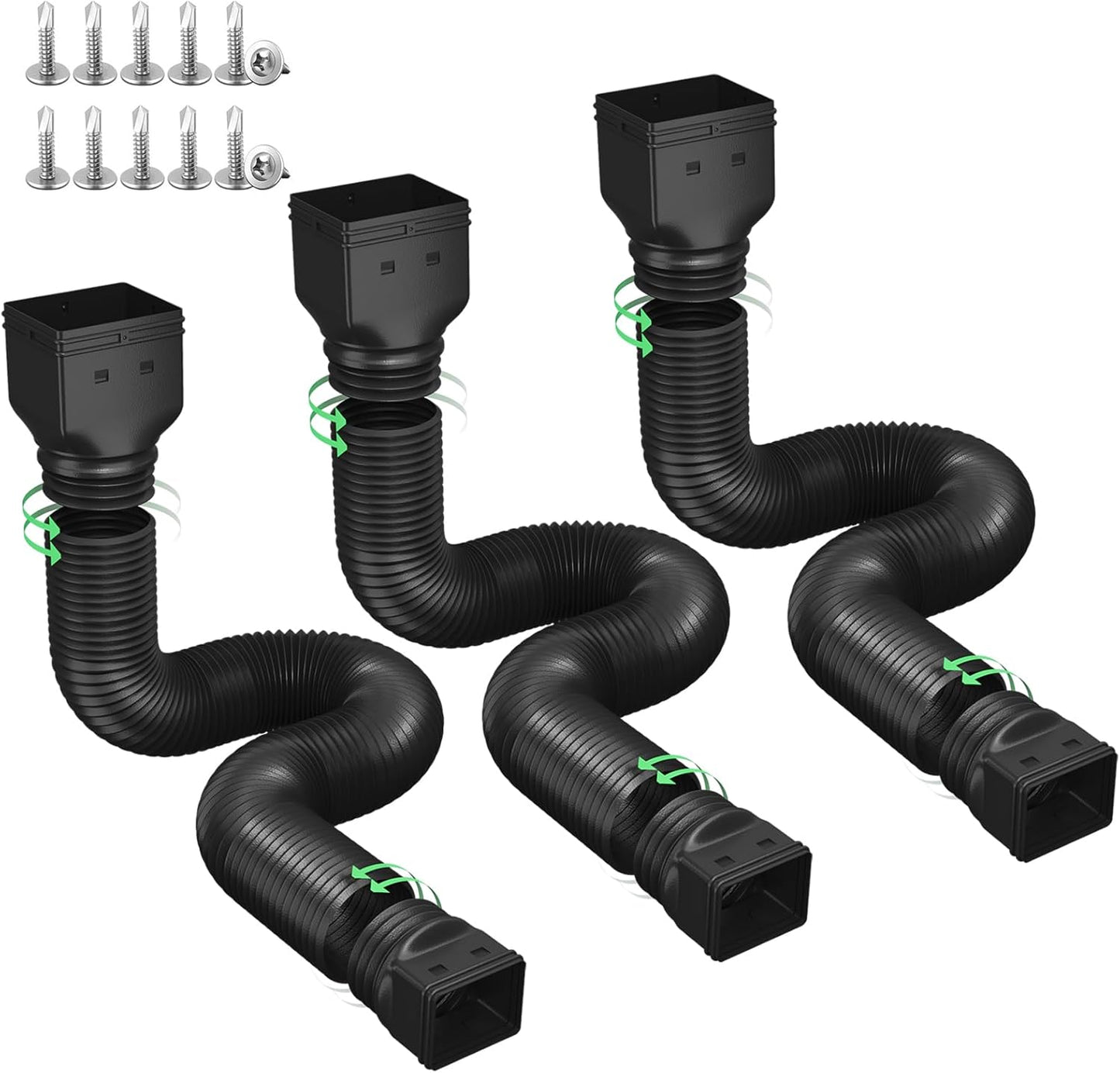Rain Gutter Downspout Extensions for Flexible Drainage Needs