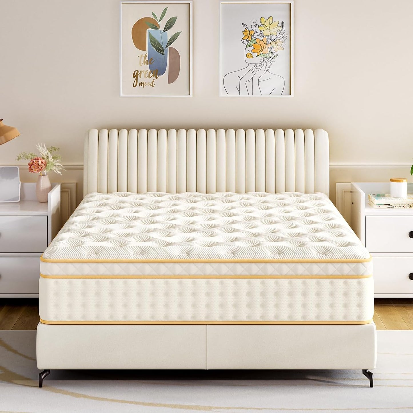 Queen Size Mattress - 14 Inch Hybrid Memory Foam Comfort