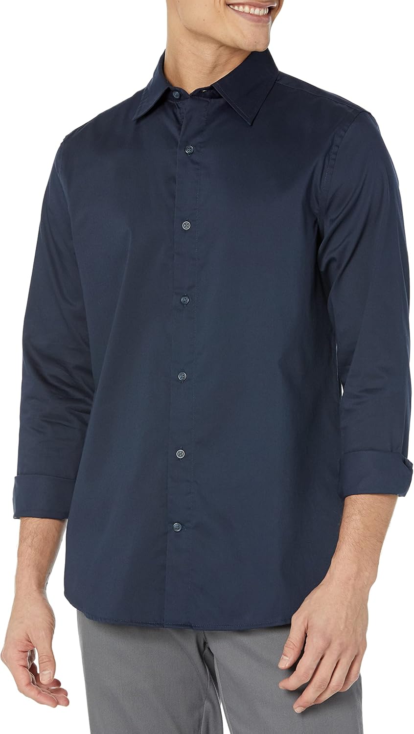 Men's Regular Fit Long Sleeve Wrinkle Resistant Dress Shirt