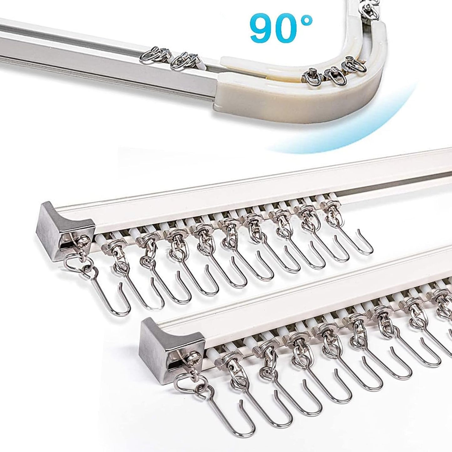 6-24ft Aluminum Curtain Track Set - Easy Room Divider Solution!