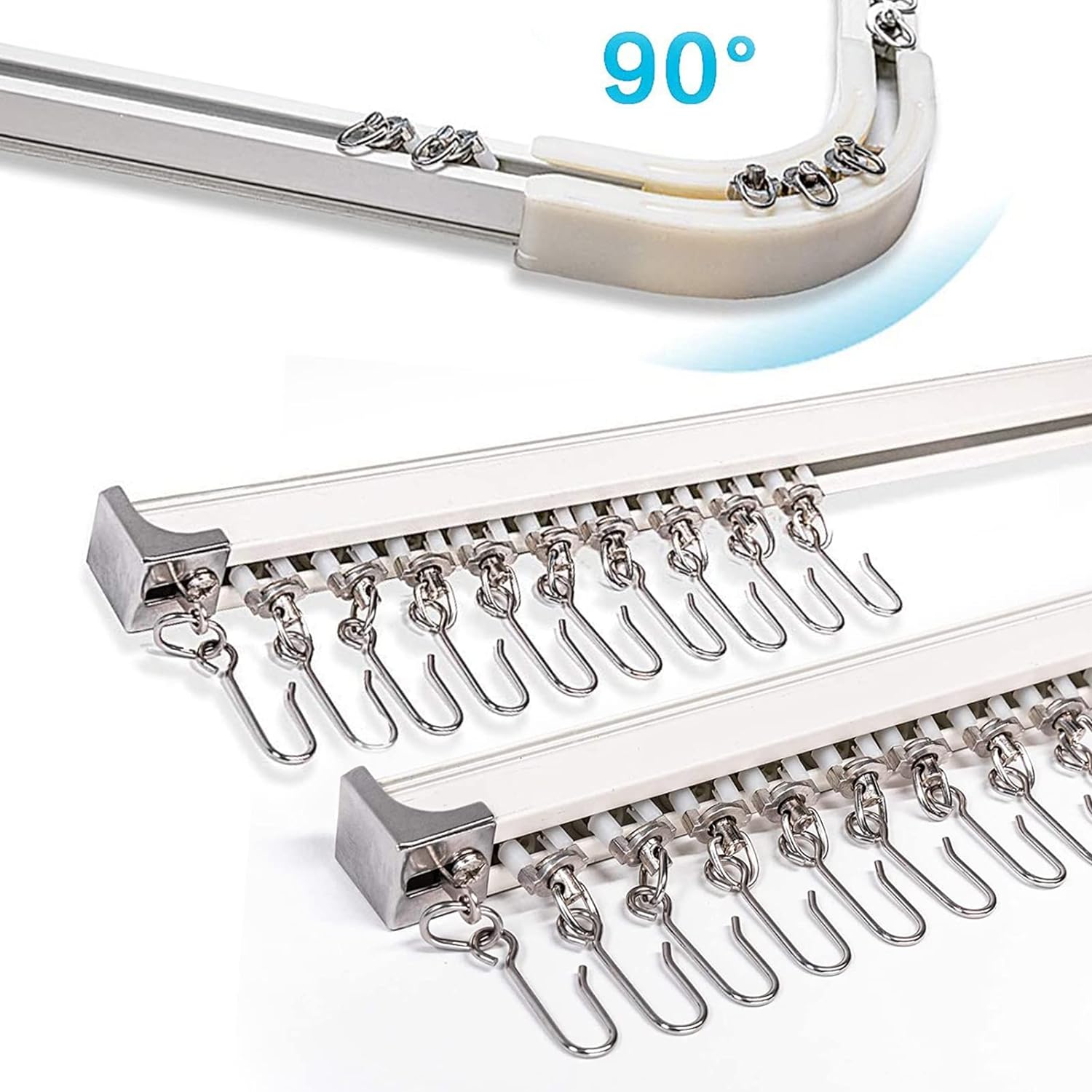 6-24ft Aluminum Curtain Track Set - Easy Room Divider Solution!