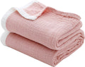 SE SOFTEXLY Cotton Muslin Throw Blanket, 4-Layer Lightweight