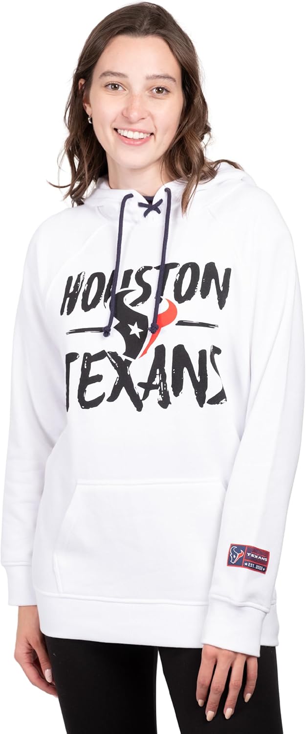 Ultra Game Women's NFL Super Soft Tie Neck Hoodie Sweatshirt
