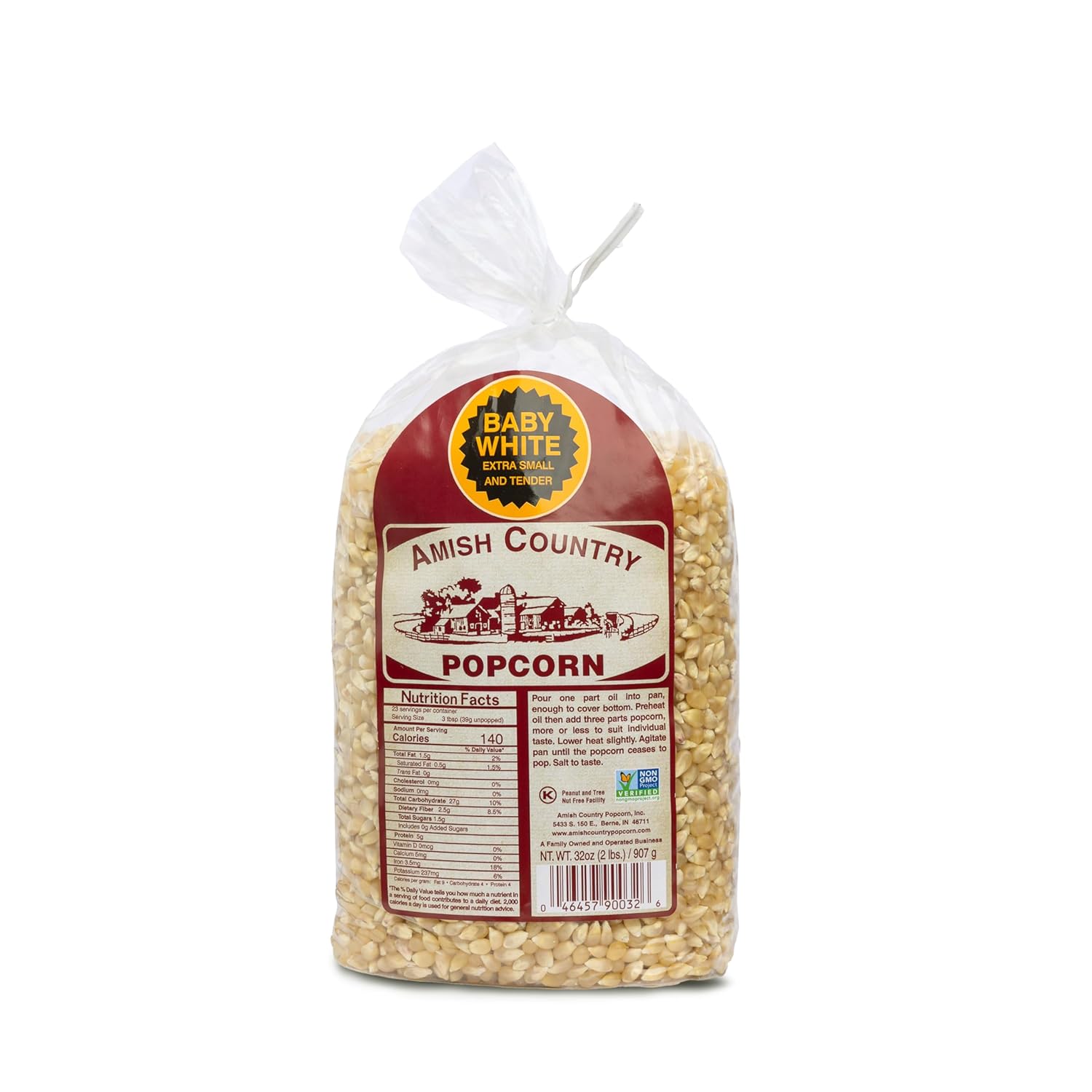 Small & Tender Baby White Popcorn | 2 lb Bag
