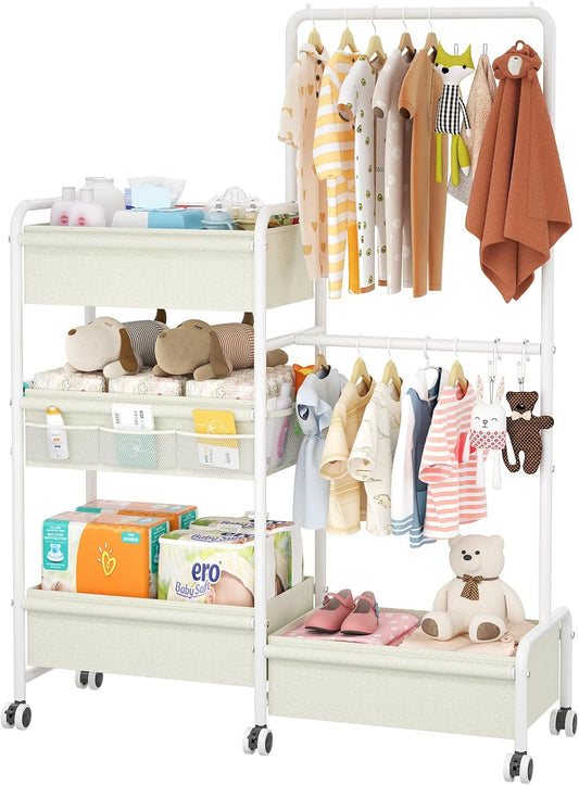 2in1 Baby Diaper Caddy & Clothes Organizer for Nursery Use