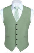 Mens Slim Fit Vest for Men - Cotton Blend Suit Waistcoat