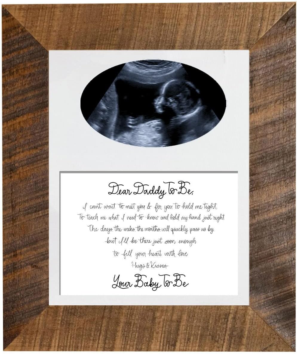 Daddy To Be Reclaimed Wood Picture Frame for Ultrasound Photos