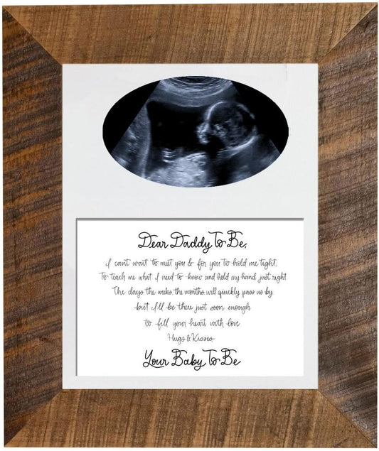 Daddy To Be Reclaimed Wood Picture Frame for Ultrasound Photos