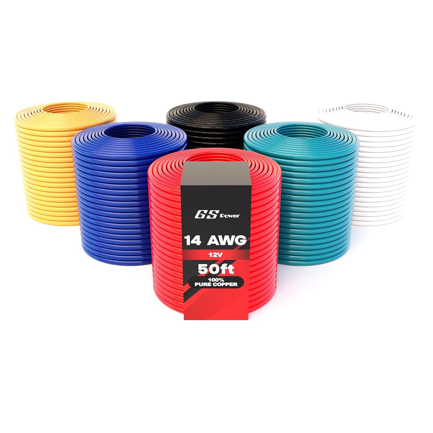 GS Power 300ft 14 Gauge Wire for Automotive and Home Use