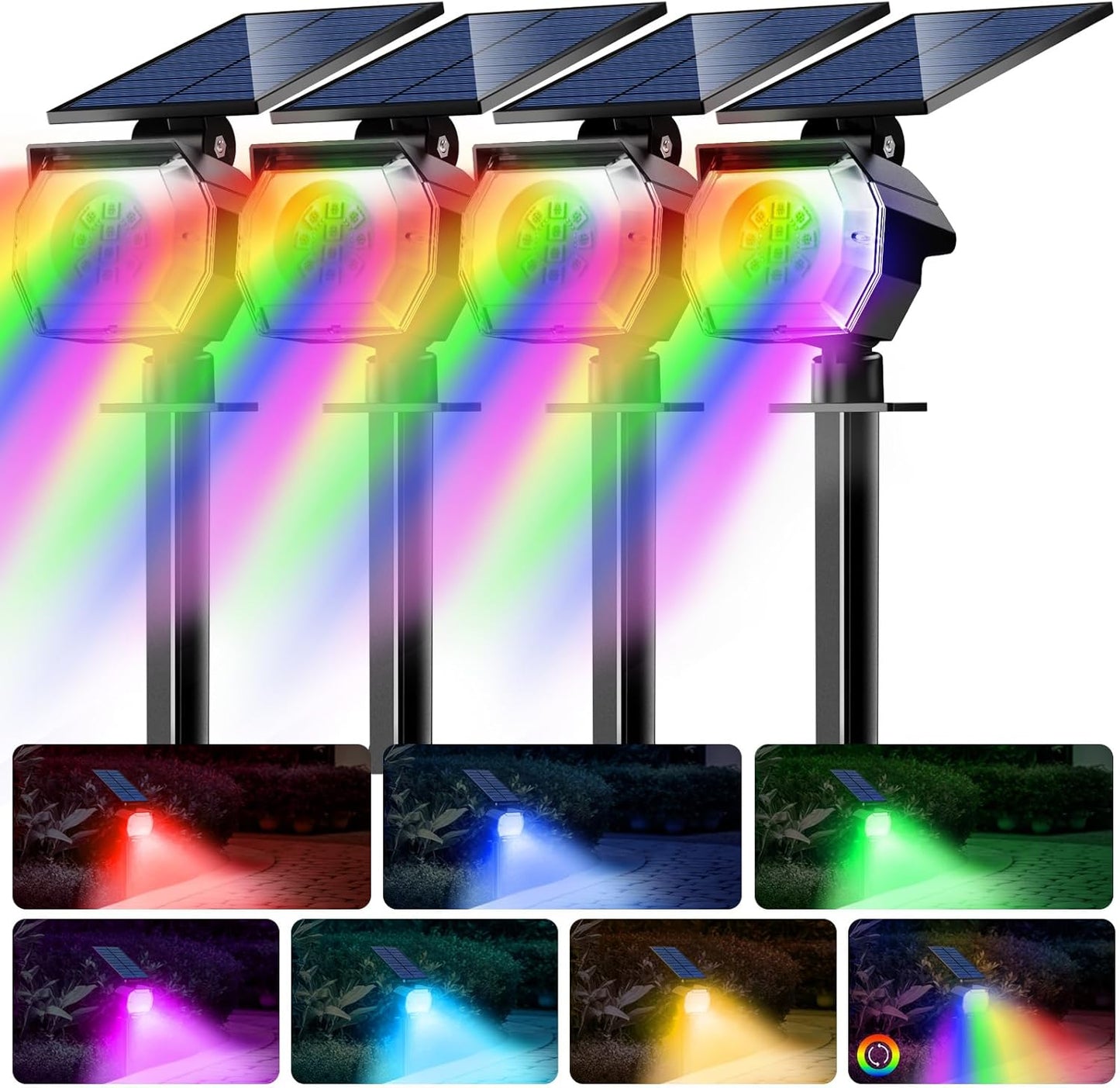 Color Changing Solar Spot Lights for Outdoor Ambiance and Decor