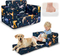 Kids Couch 2-in-1 Fold Out Kids Sofa - Convertible Lounger