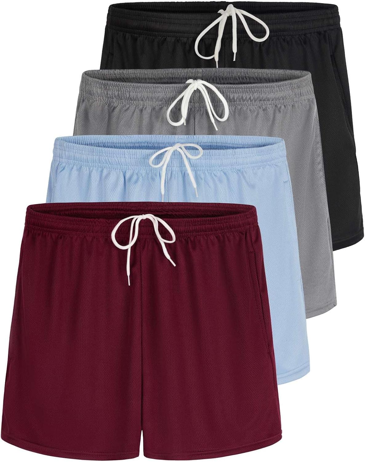 Real Essentials Womens Active Athletic Performance Mesh Shorts