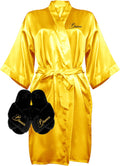Custom Women Satin Robes with Slippers Gift Set (Style FXKS)