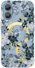 SCORPIFY iPhone 16 Plus Case with Blue Nemophila Floral Design - Slim
