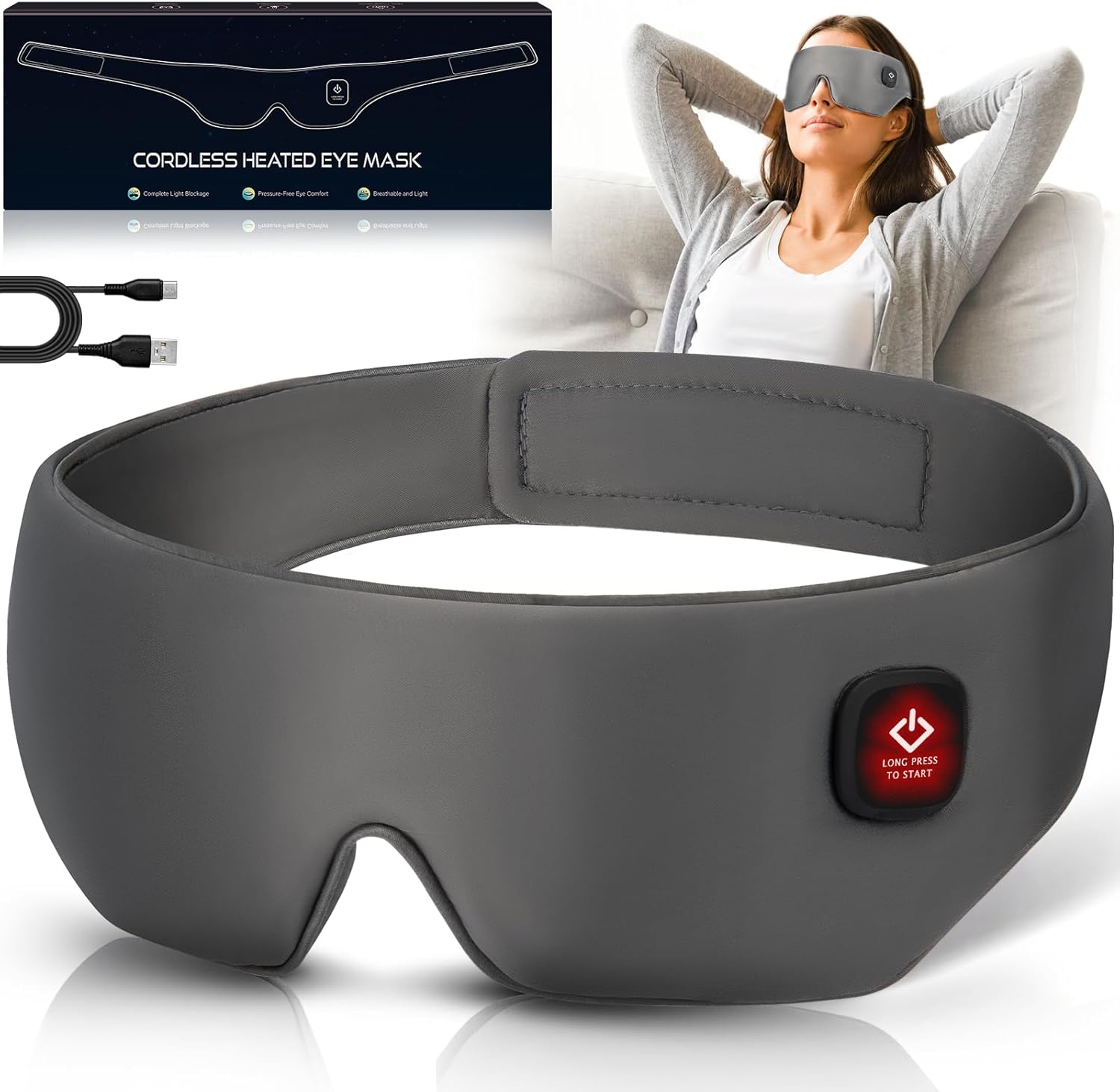 Warm Silk Heated Eye Mask for Soothing Relief