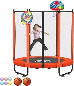 Lovely Snail 60 Inch Trampoline for Kids with Safety Net