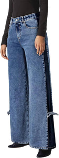 Astylish High-Waisted Wide-Leg Jeans with Tie-Side Detail - Fall Ready