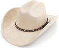 Unisex Wide Brim Felt Cowboy Hat for Men and Women Style