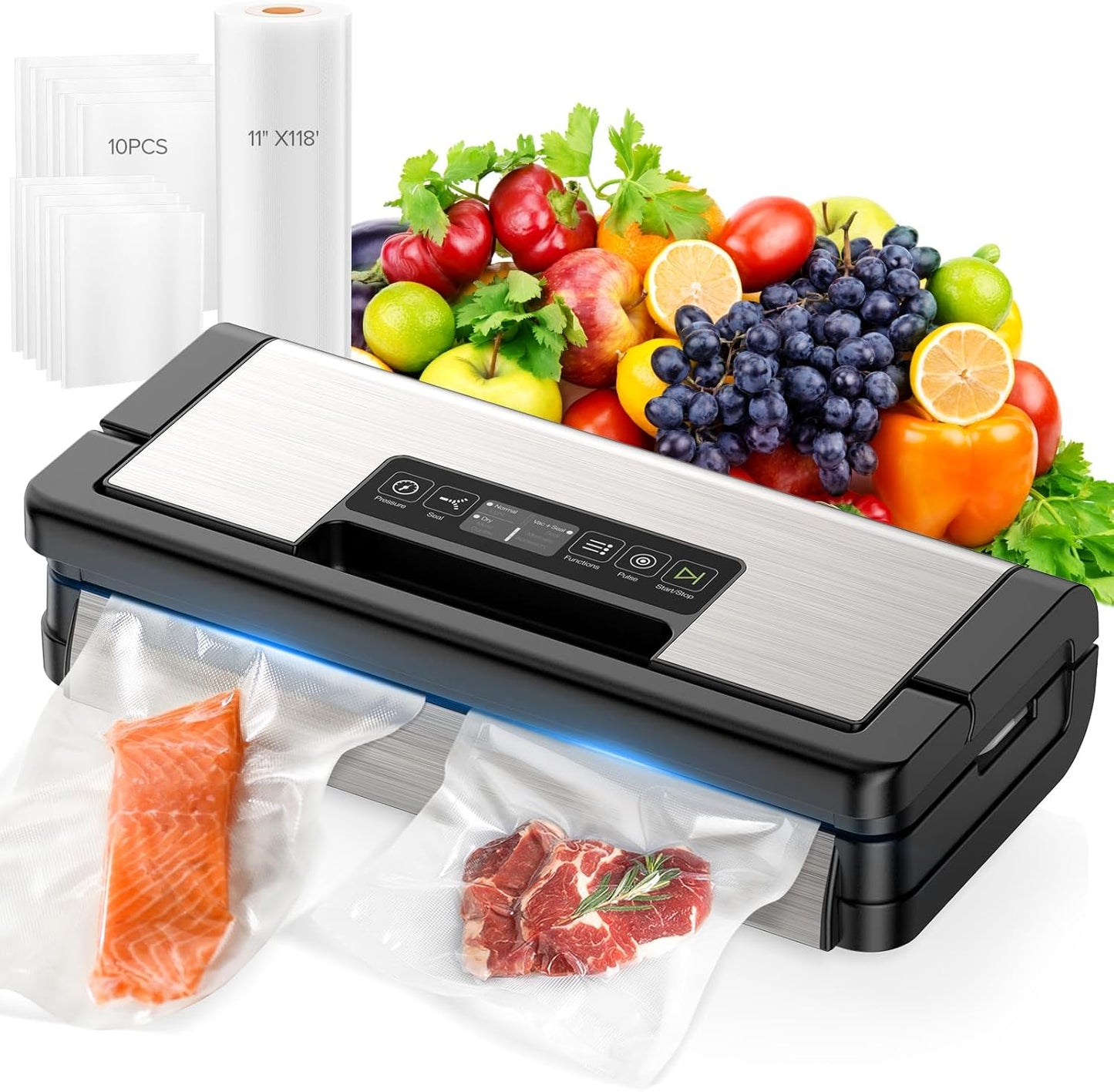 Vacuum Sealer for Food with 10-in-1 Functions and Cutter