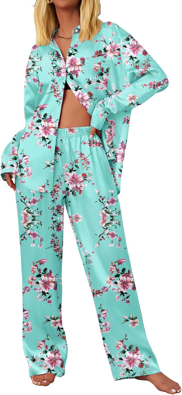 Ekouaer Womens Satin Silky Pajama Set for Ultimate Comfort