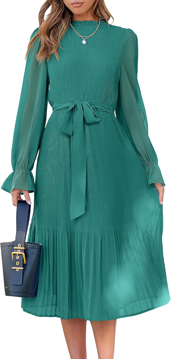 Floral Chiffon Midi Dress for Women - Perfect for Weddings