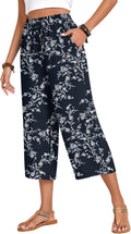 Anyhold Women's Capri Pants Drawstring Wide Leg - Lightweight Comfort