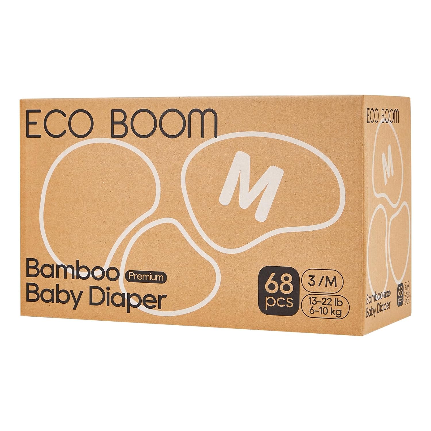 Natural Bamboo Diapers for Infants, Size 3, Soft & Eco-Friendly