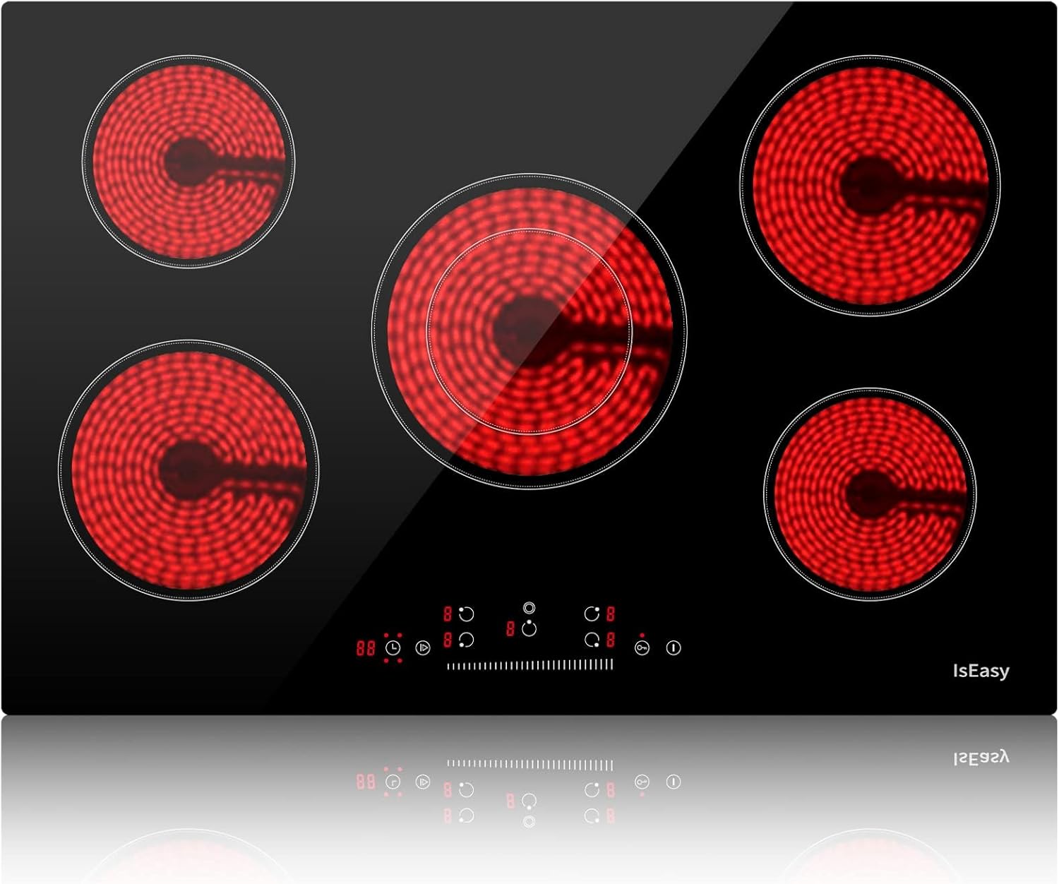Electric Cooktop 30 Inch 5 Burner with Touch Control Features