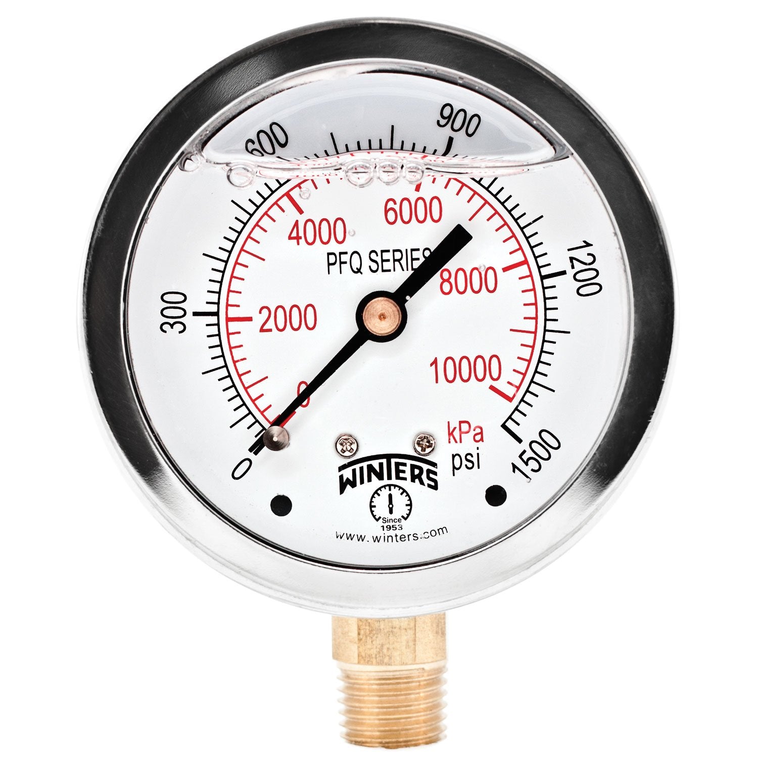 Winters Liquid Filled Industrial Pressure Gauge for Accurate Readings