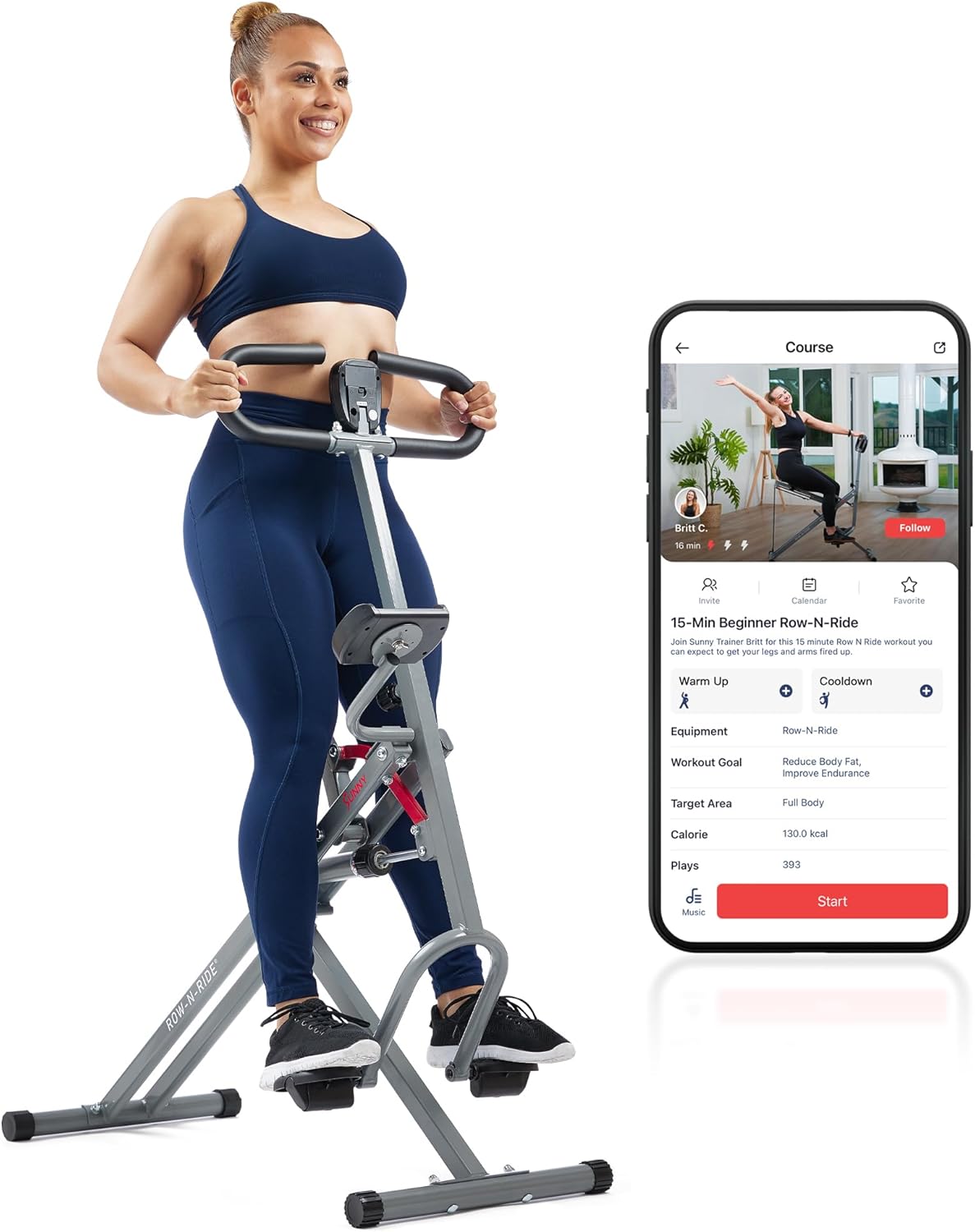 Sunny Row-N-Ride PRO: Full Body Squat Machine