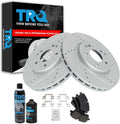 TRQ Performance Brake Rotor & Ceramic Pad Front Kit - Direct Fit