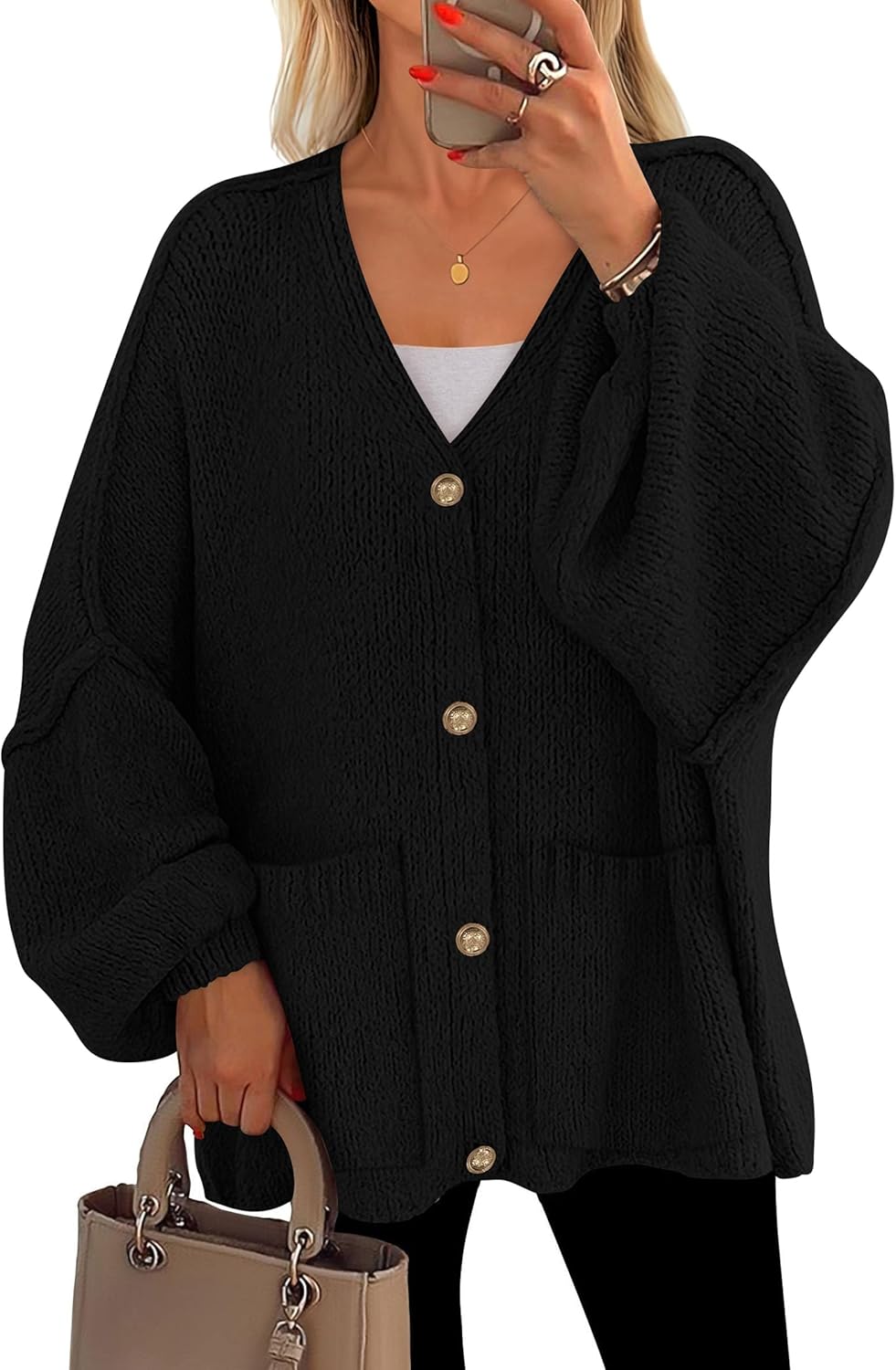 Fall Chunky Cardigan Sweaters for Women with Pockets