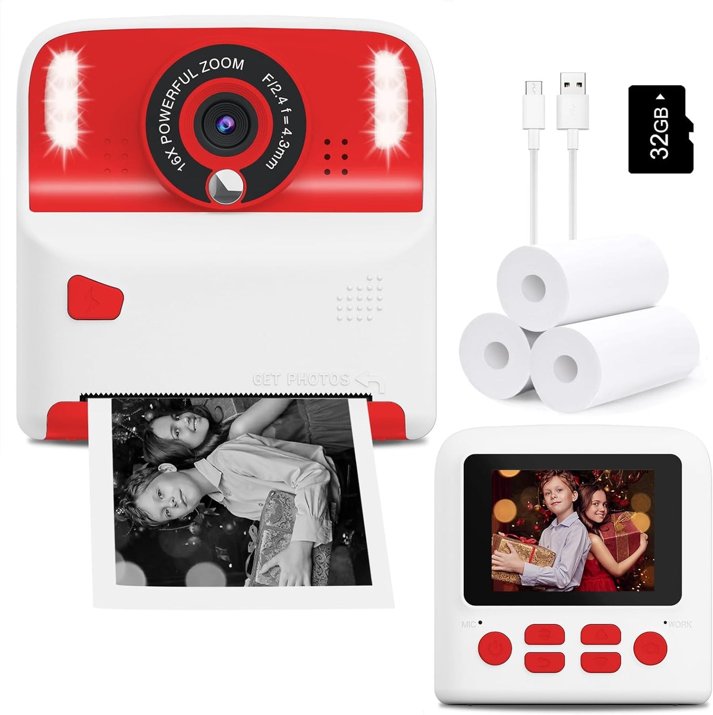 Kids Instant Print Camera for Toddlers - Fun & Portable Toy