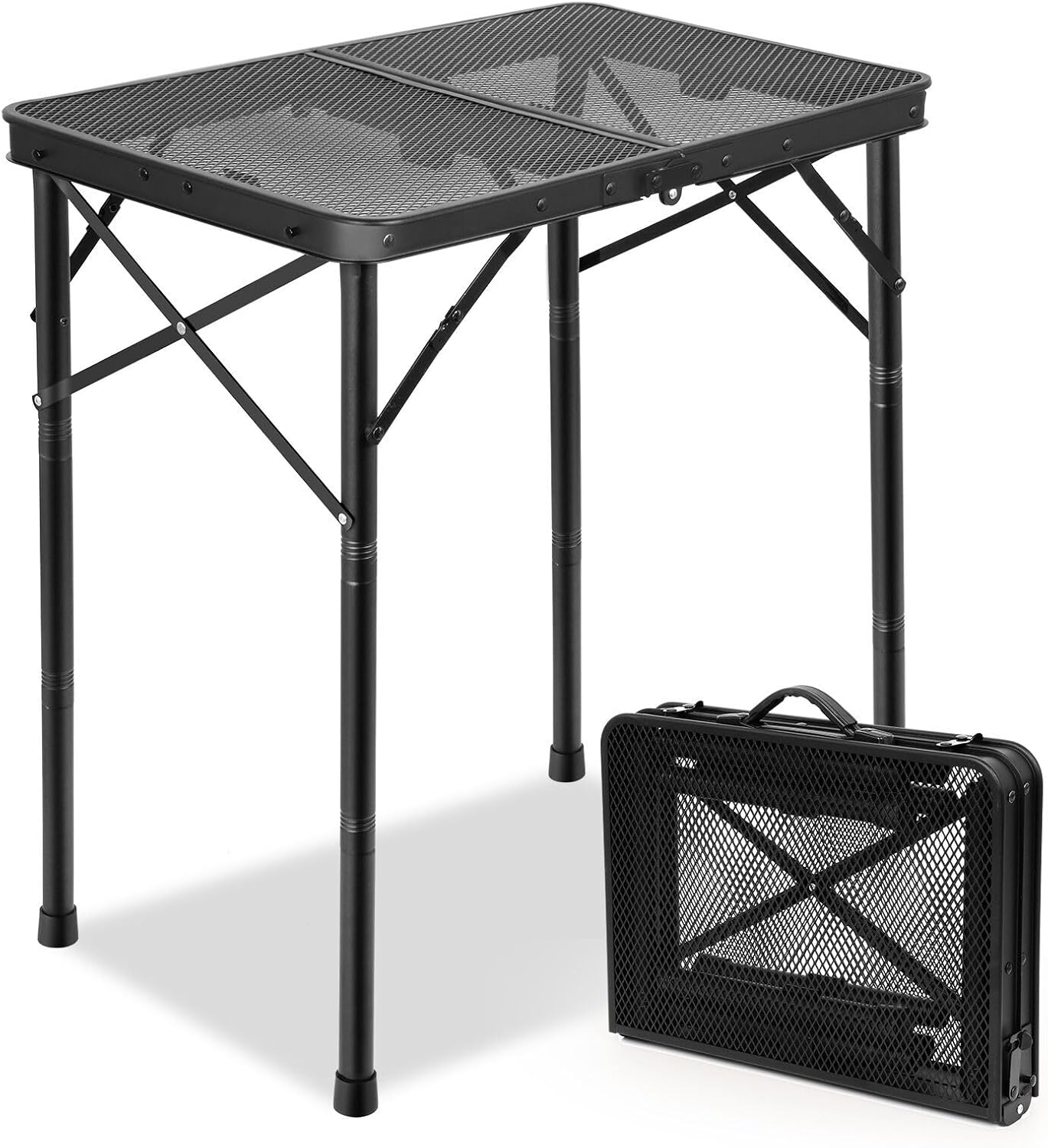 Small Folding Grill Table with Adjustable Heights for BBQs