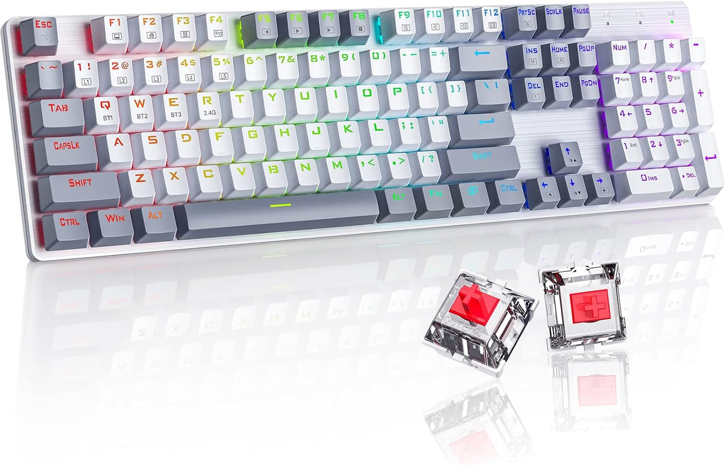 Wireless Mechanical Keyboard with RGB Backlit and Custom Modes