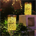 Cardinal Outdoor Solar Hanging Lanterns 2 Pack - Warm Patterned Garden