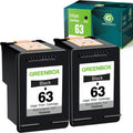 GREENBOX 63 Black Ink Cartridge 2 Pack - High Yield Replacement
