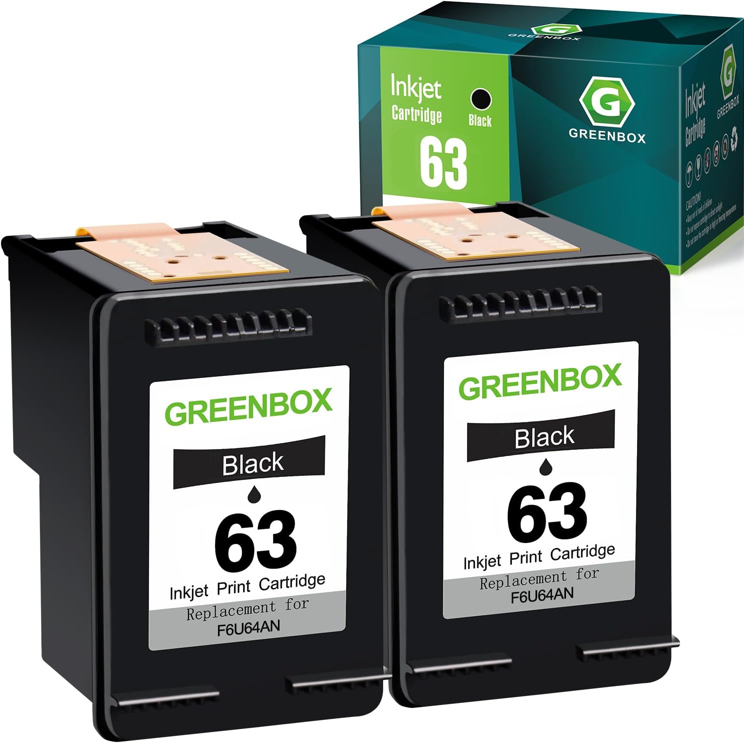GREENBOX 63 Ink Cartridges Replacement for HP 63 Printers