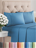Queen Size 4 Piece Sheet Set - Cooling, Deep Pocket Comfort