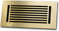 4 x 10 Cast Aluminum Linear Bar Vent Cover with Damper - Brushed Brass