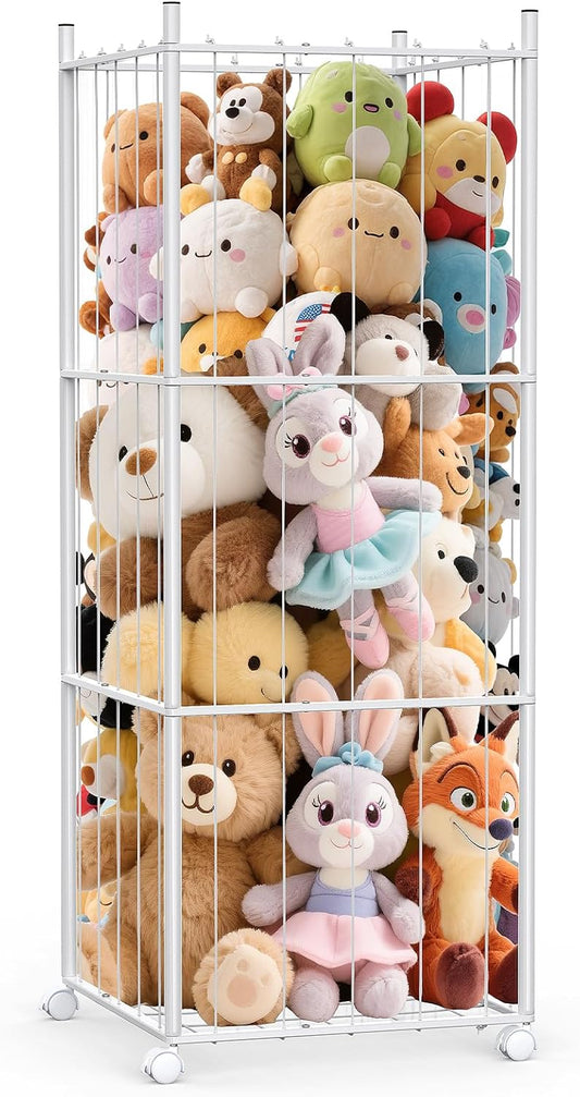 GoKEDA Extra Large Stuffed Animal Storage Tower for Kids Rooms