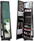 CHARMAID 360 Swivel Jewelry Armoire with Full Length Mirror - Large